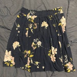 SO Dark Blue Floral print Skirt